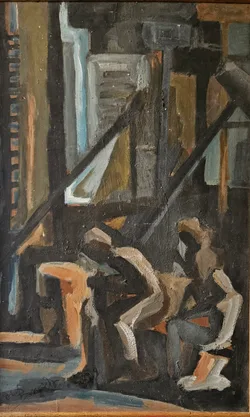 Three Figures in the Studio